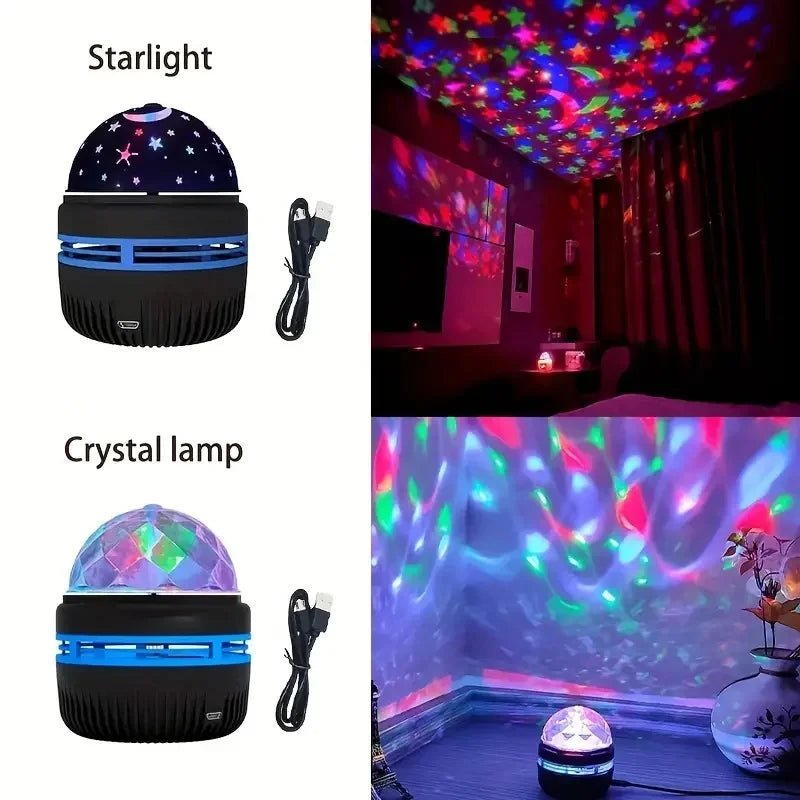 1pc Star Projector, Galaxy Projector, Water Ocean Wave Projector For Bedroom Night Light Room Decor With 7-Colors Patterns