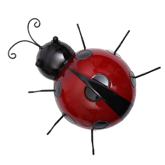 Iron Ladybug Metal Animal Hanging Wall Art Hanger Indoor Outdoor Garden Home Decoration, 10cm