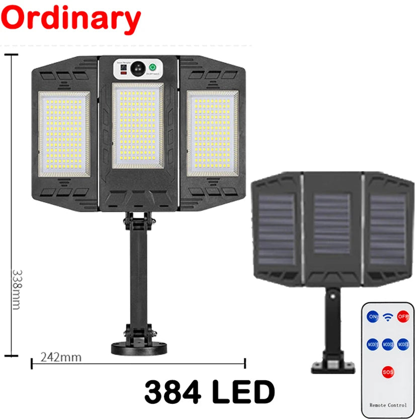 Super Bright Outdoor Solar Lights Motion Sensor Waterproof Street Lamp 800 LED for Lighting Decor Yard with Garden Wall Light