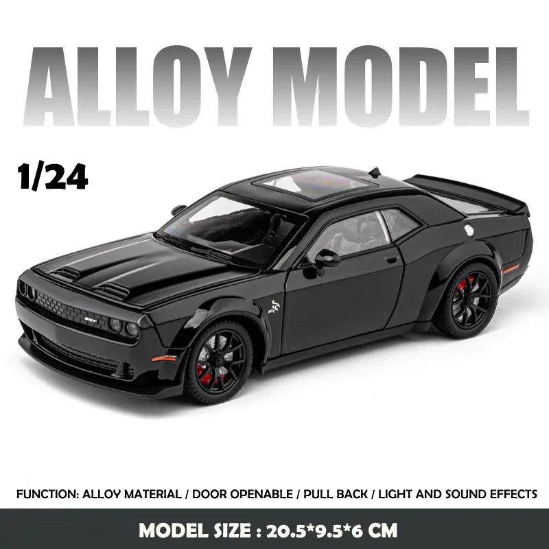 Simualtion 1:24 Dodge Challenger Hellcat Redeye Alloy Car Model Sound and Light Children Toy Birthday gift Miniature Voiture