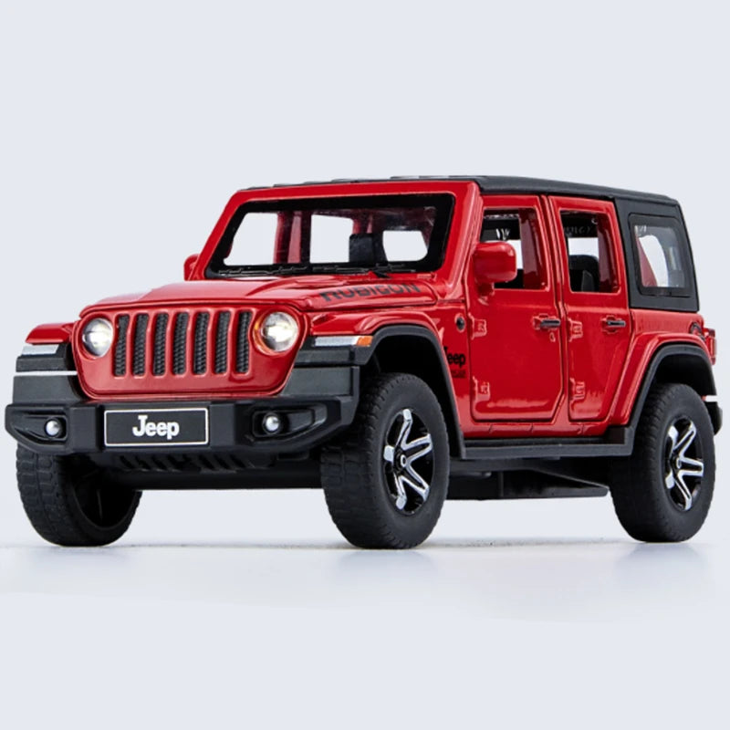 1:32 Jeeps Wrangler Rubicon Alloy Car Model Diecasts Metal Off-road Vehicles Car Model Simulation Sound and Light Kids Toys Gift