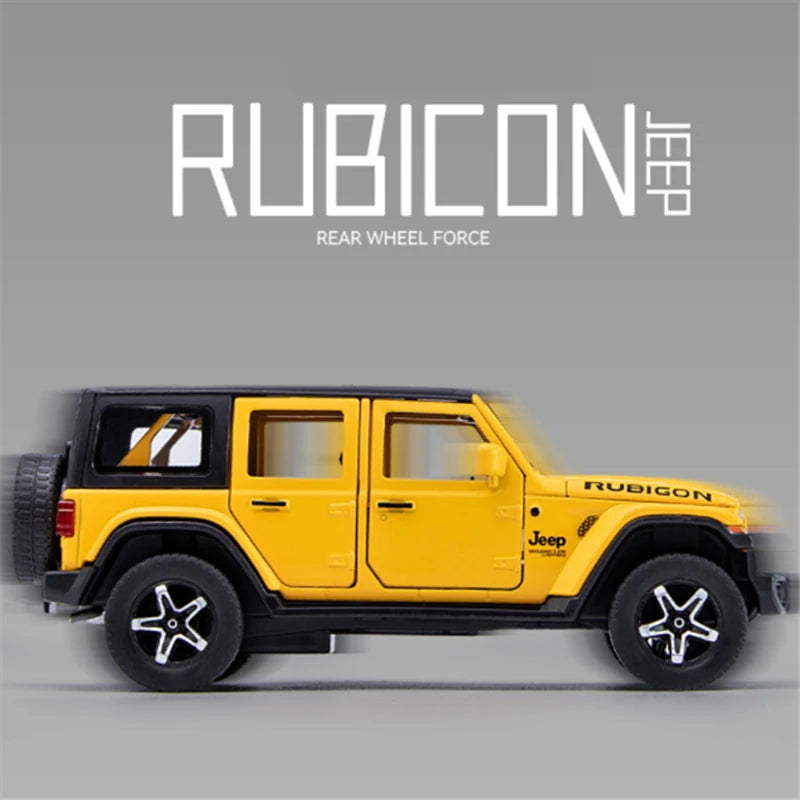 1:32 Jeeps Wrangler Rubicon Alloy Car Model Diecasts Metal Off-road Vehicles Car Model Simulation Sound and Light Kids Toys Gift