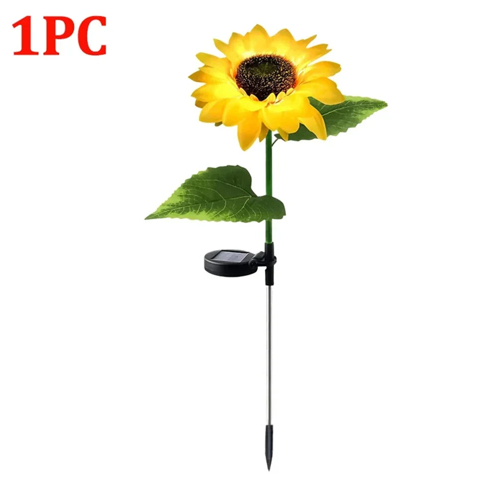 Solar Lights Outdoor Garden Decor Sunflower Ligts Waterproof Solar Outdoor Lamp Decorative Lights for Path Garden Patio Backyard