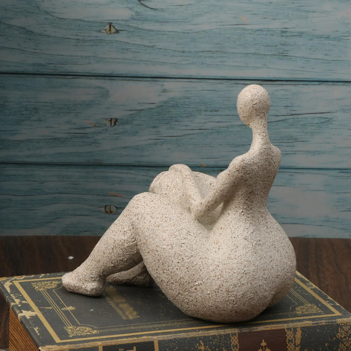 1pc, Sandstone Resin Chubby Woman Statue Handmade Sandstone Abstract Art Home Living Room Office Cabinet Tabletop Entryway Dec