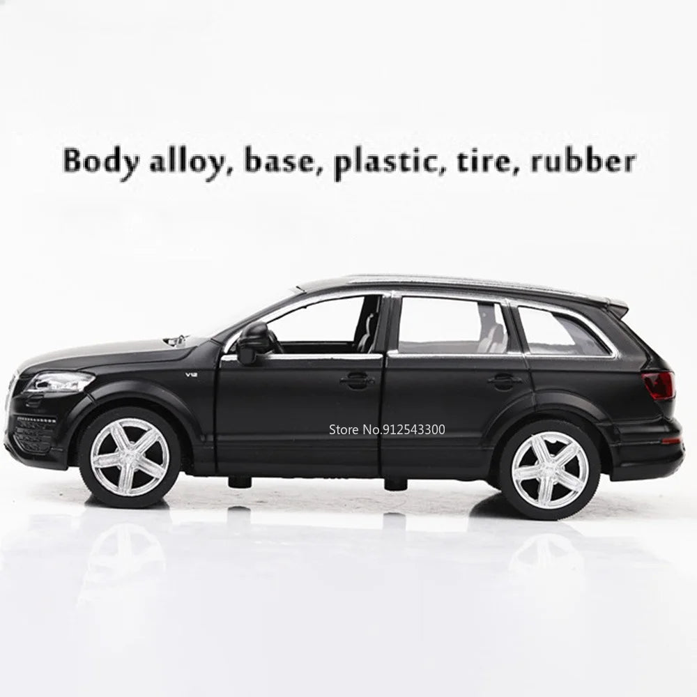 Scale 1:36 Audi Q7 SUV Model Car Toy Diecast Metal Doors Opened Pull Back Off Road Vehicle Models Toys Collection Kids Gifts