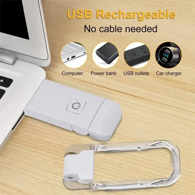 New USB Rechargeable Folding Portable Reading Book Lights Eye Protection 3 Light Colors Adjustable Brightness Night Lamp