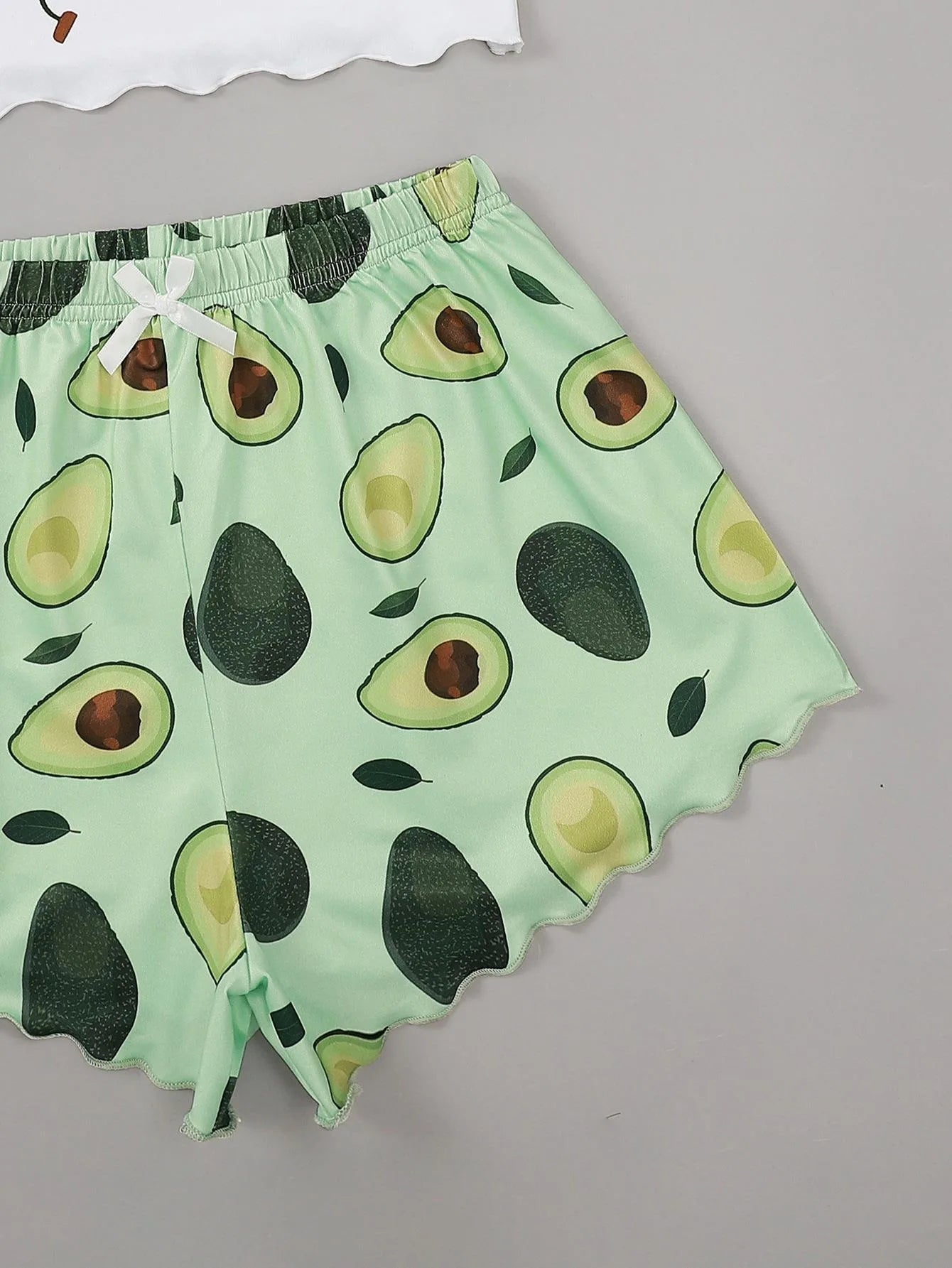 Summer Pajamas Set for Women Avocado Print Camisole with Shorts Casual Sexy Lingerie Nightie Homewear Sleepwear Underwear