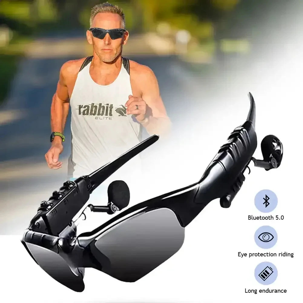 Toptrek Sports Stereo Wireless Bluetooth Cycling Sunglasses 5.0 Headset Phone Polarized Driving Sunglasses Riding Eyes Glasses