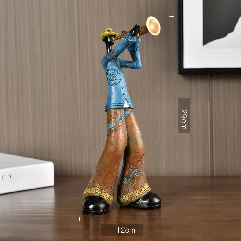 Creative American Band Decoration Musical Instrument Model Living Room Porch Study Nordic Arts And Crafts Statue Sculpture Home