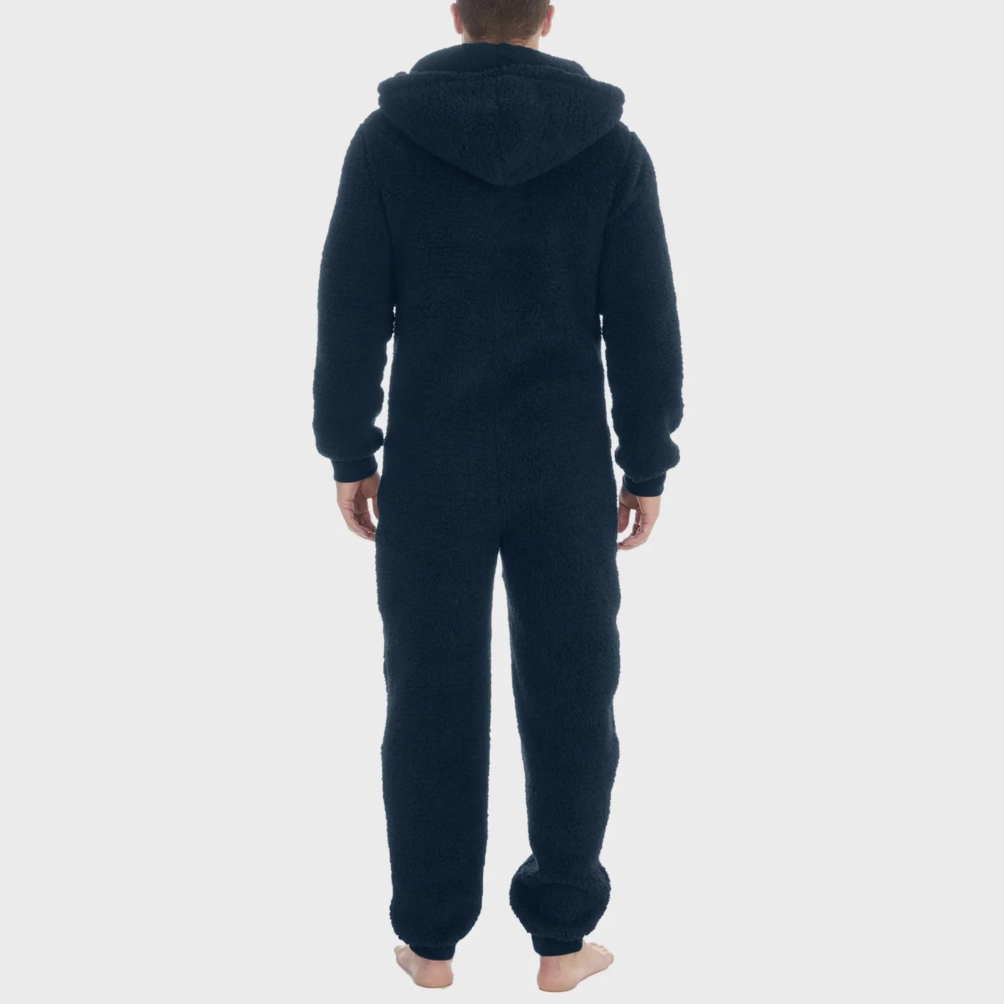 Men Plush Teddy Fleece Pajamas Winter Warm Hoodies Bodysuit Overalls Suits Sleepwear Daily Hooded Flannel Homewear Nightwear 5XL