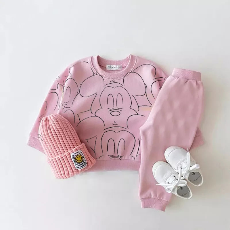 New Designer Cartoon Clothing Tracksuit Baby Boy Summer Printed Clothes T-shirt+shorts Baby Girl Casual Solid Color Sets