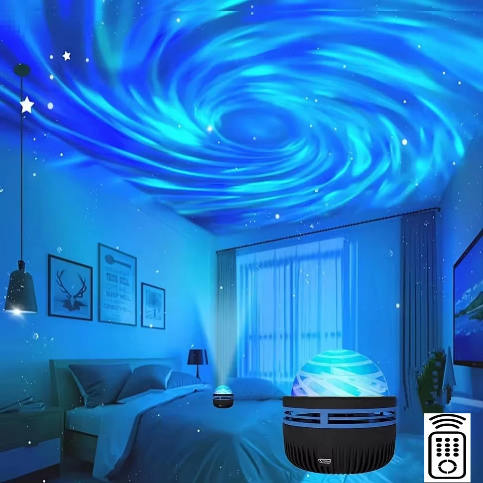 1pc Star Projector, Galaxy Projector, Water Ocean Wave Projector For Bedroom Night Light Room Decor With 7-Colors Patterns