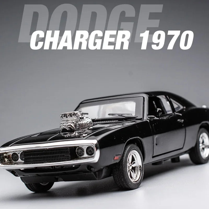 1:32 Simulation 1970 Dodge Charger Alloy Sports Car Model Sound Light Pull Back Luxury Car Children's Toy Gift Ornaments