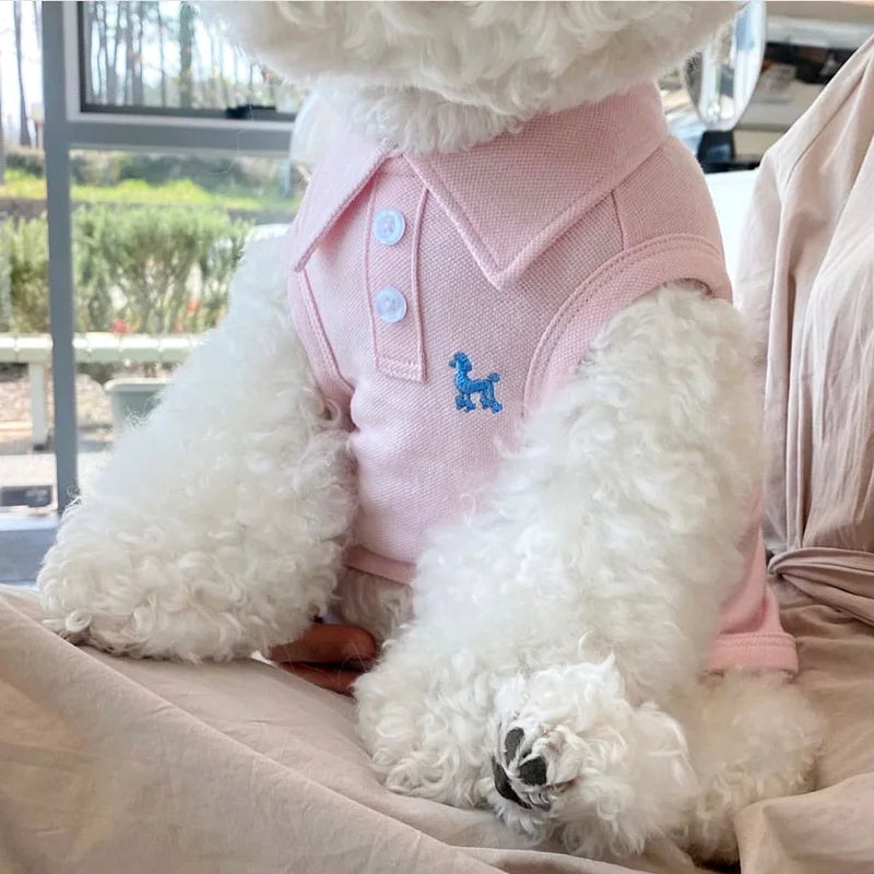 Summer Polo Shirt for Dogs Puppy Clothes Bichon Frise Chihuahua Stripe Dog Sweatshirt Dog Cooling Vest for Small and Medium Dogs