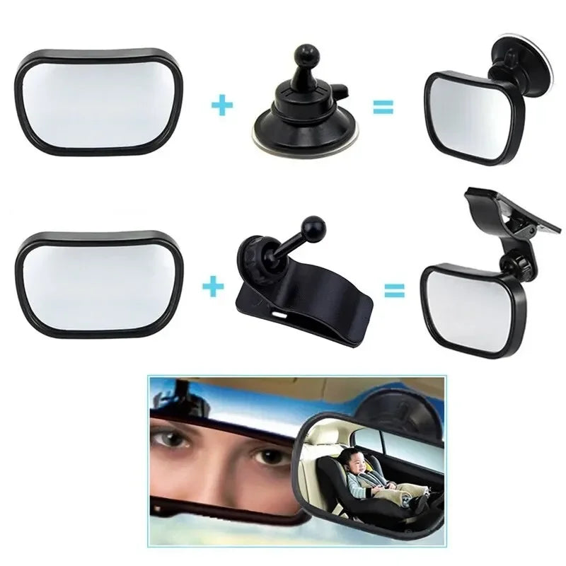 Mini Rear Infant Car Seat, Adjustable Rear Convex Mirror, Child Monitor, In-Car, 2-in-1