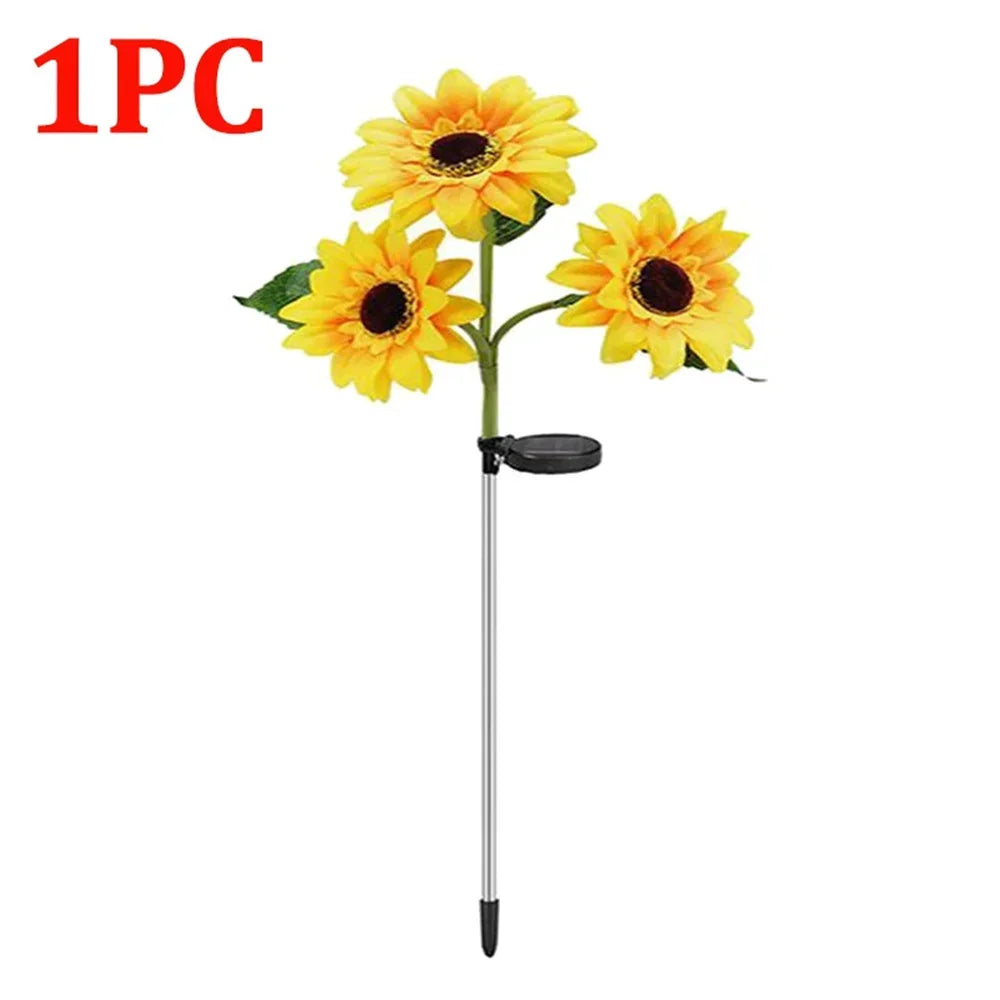 Solar Lights Outdoor Garden Decor Sunflower Ligts Waterproof Solar Outdoor Lamp Decorative Lights for Path Garden Patio Backyard