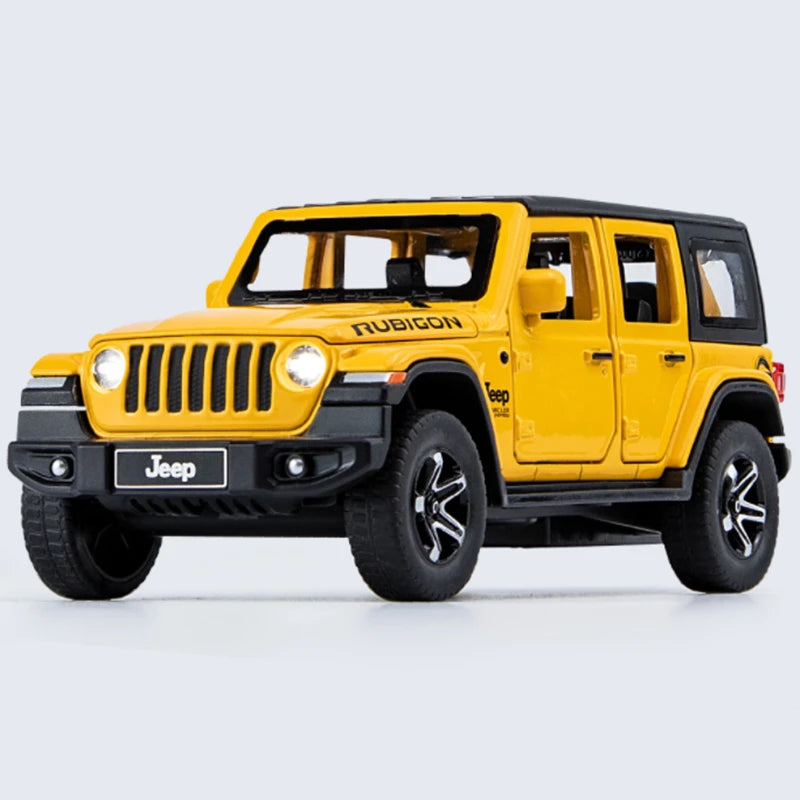 1:32 Jeeps Wrangler Rubicon Alloy Car Model Diecasts Metal Off-road Vehicles Car Model Simulation Sound and Light Kids Toys Gift