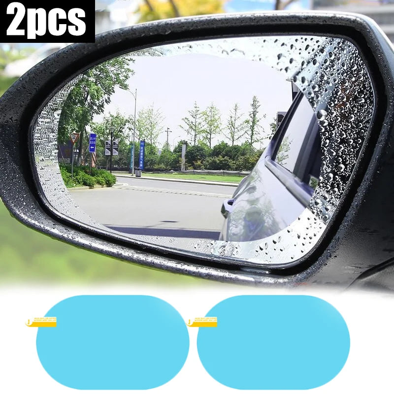 2Pcs Car Rearview Mirror Rainproof Films Stickers Auto Rainy Safety Driving Anti Fog Waterproof Protective Film Accessories