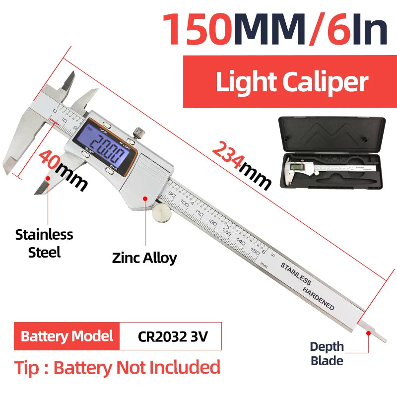 Metal Caliper Digital Pachometer Professional Vernier Caliber Measuring Tools Woodworking Thickness Gauge Depth Electronic Ruler