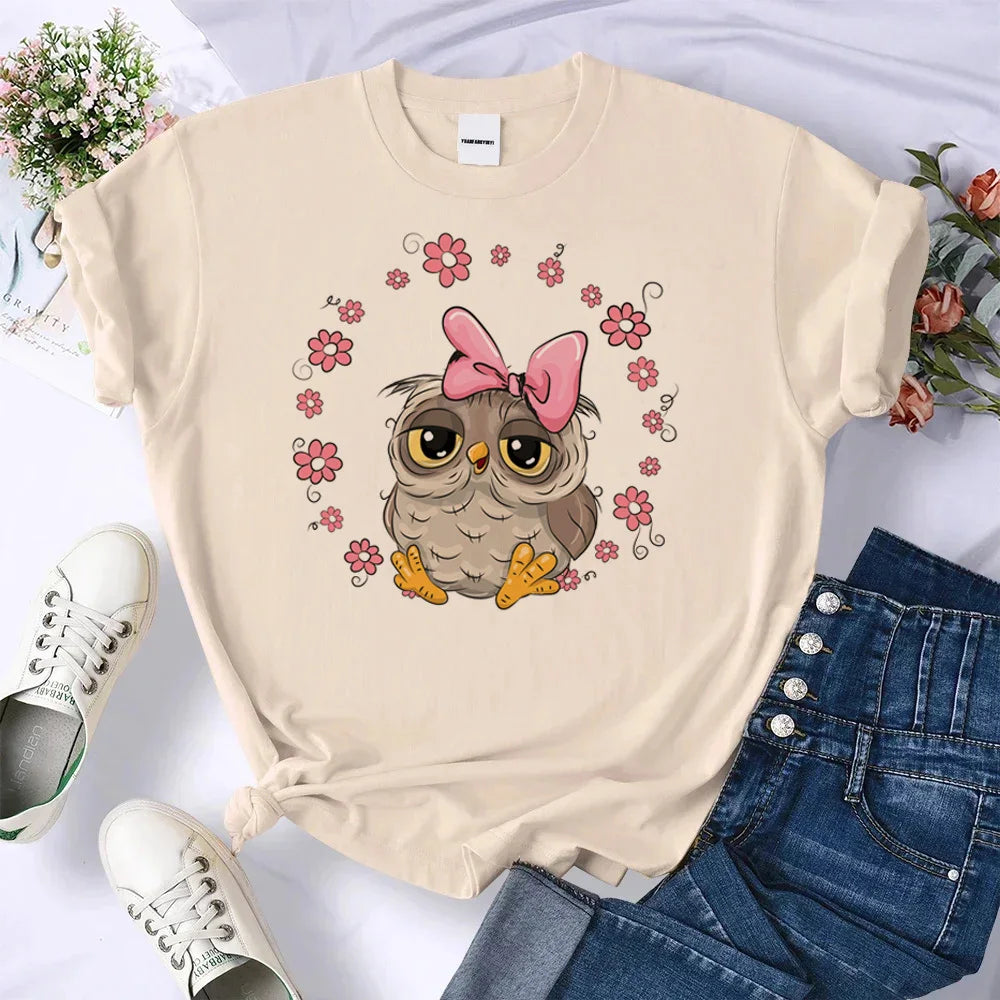 Owl shirt women Punk Vintage hip hop aesthetic tshirt graphic University women Trendy