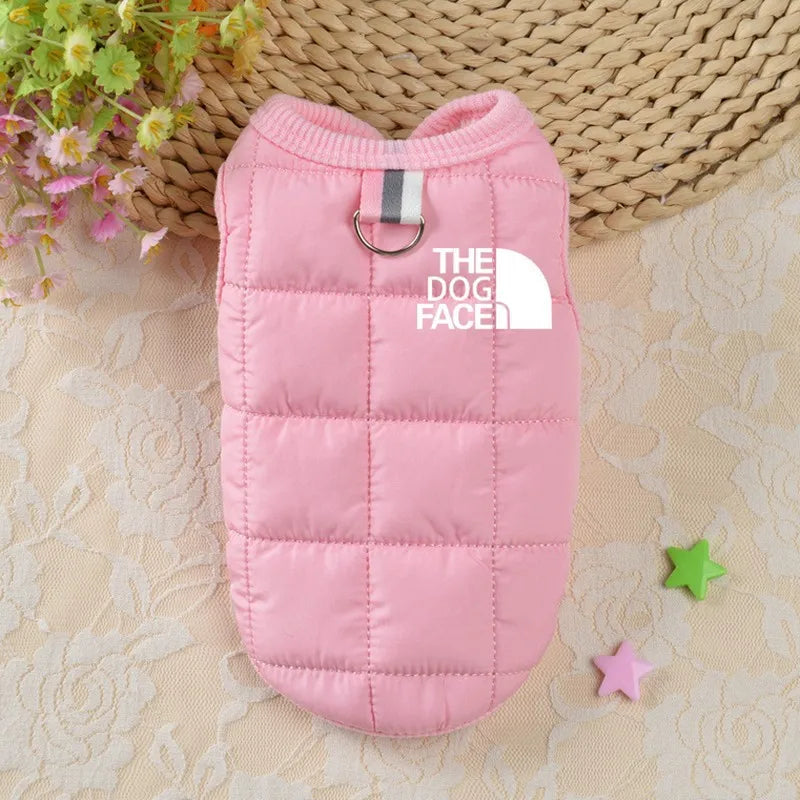 Designer Trendy Dog Clothes Winter Warm Pet Coat Small Medium Dog Face Stereo Logo For Chihuahua French Bulldog Costume