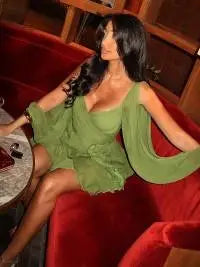 Women Fashion Chiffon Pleated Lace Up High Waist Mini Dress Chic Green Hollow Out Full Sleeve A-line Dresses Lady Beach Robes 