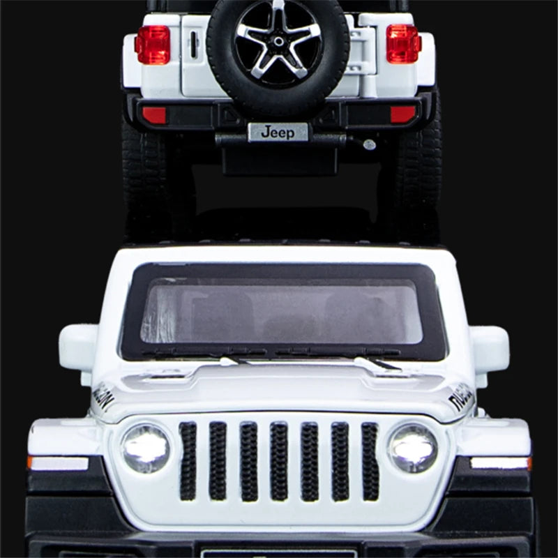 1:32 Jeeps Wrangler Rubicon Alloy Car Model Diecasts Metal Off-road Vehicles Car Model Simulation Sound and Light Kids Toys Gift