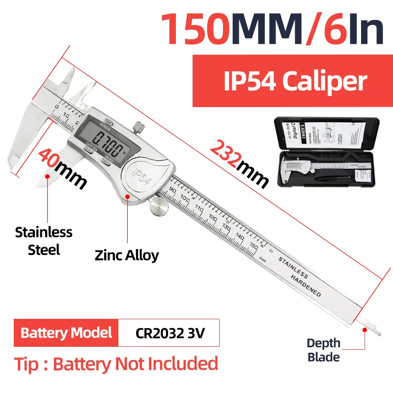 Metal Caliper Digital Pachometer Professional Vernier Caliber Measuring Tools Woodworking Thickness Gauge Depth Electronic Ruler