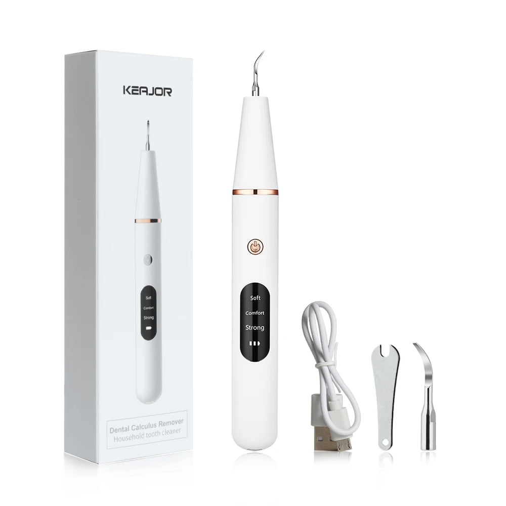 Electric Sonic Dental Calculus Scaler Oral Teeth Tartar Remover Plaque Stains Cleaner Removal Teeth Whitening Portable with LED