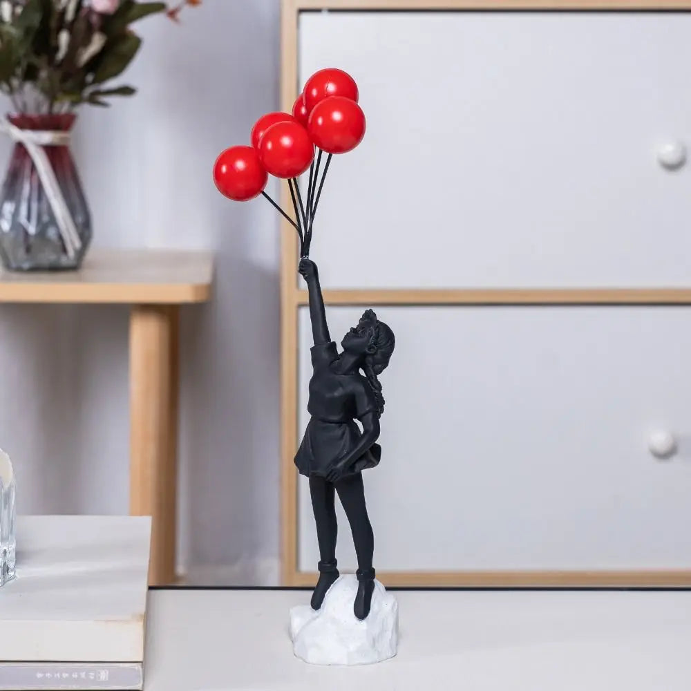 Resin Banksy Figurines for Interior Flower Thrower Statue Sculpture Home Desktop Decor Art Collection Objects