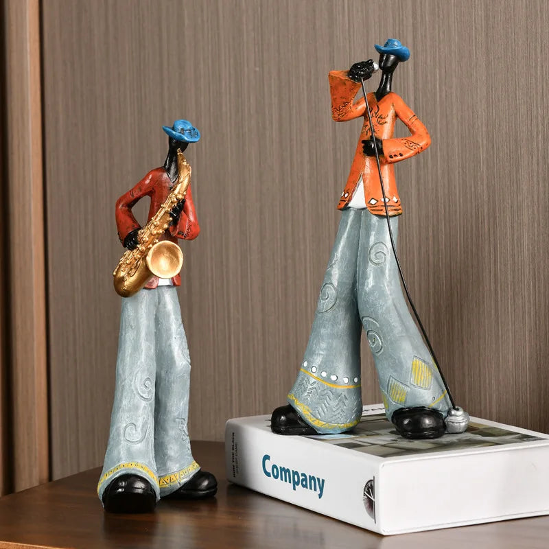 Creative American Band Decoration Musical Instrument Model Living Room Porch Study Nordic Arts And Crafts Statue Sculpture Home