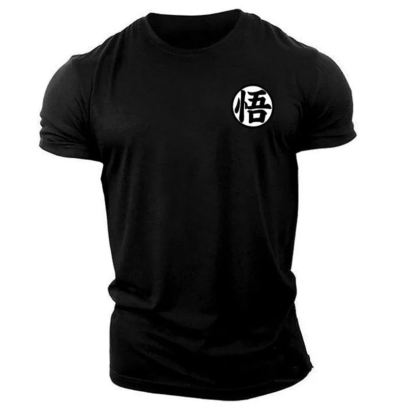 Workout Men's Gym T-Shirt Goku Print Short Sleeves T-Shirt Summer Casual Tee Streetwear Men's O-neck Sweatshirt Women's Clothing
