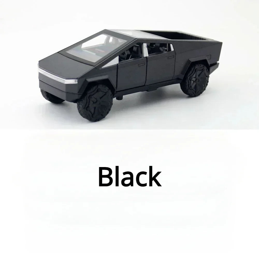 1:36 Tesla Cybertruck Pickup SUV Alloy Car Model Diecast Metal Toy Off-Road Vehicle Pull Back Truck Sound Light Toy Collection