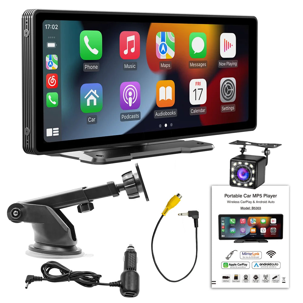 BQCC Universal 10.26” Screen Car Radio Multimedia WIFI Video Player Wireless Carplay Screen for Apple Or Android