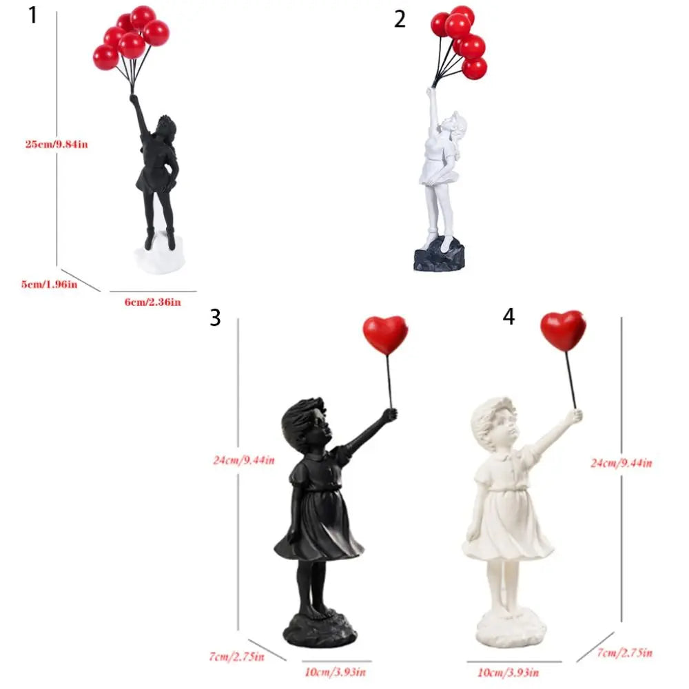 Resin Banksy Figurines for Interior Flower Thrower Statue Sculpture Home Desktop Decor Art Collection Objects